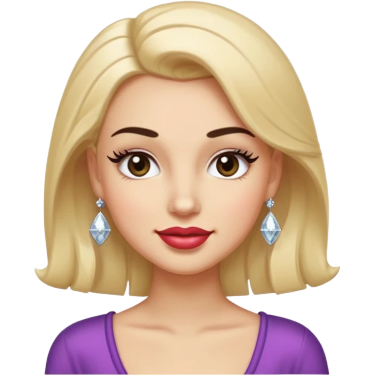 A face with one raised brow, a smirk, and a wink. Long fake lashes, gloss that glows.  Maybe a tilted head pose with a hand-on-hip silhouette or a tiny sparkle accent to emphasize confidence. emoji