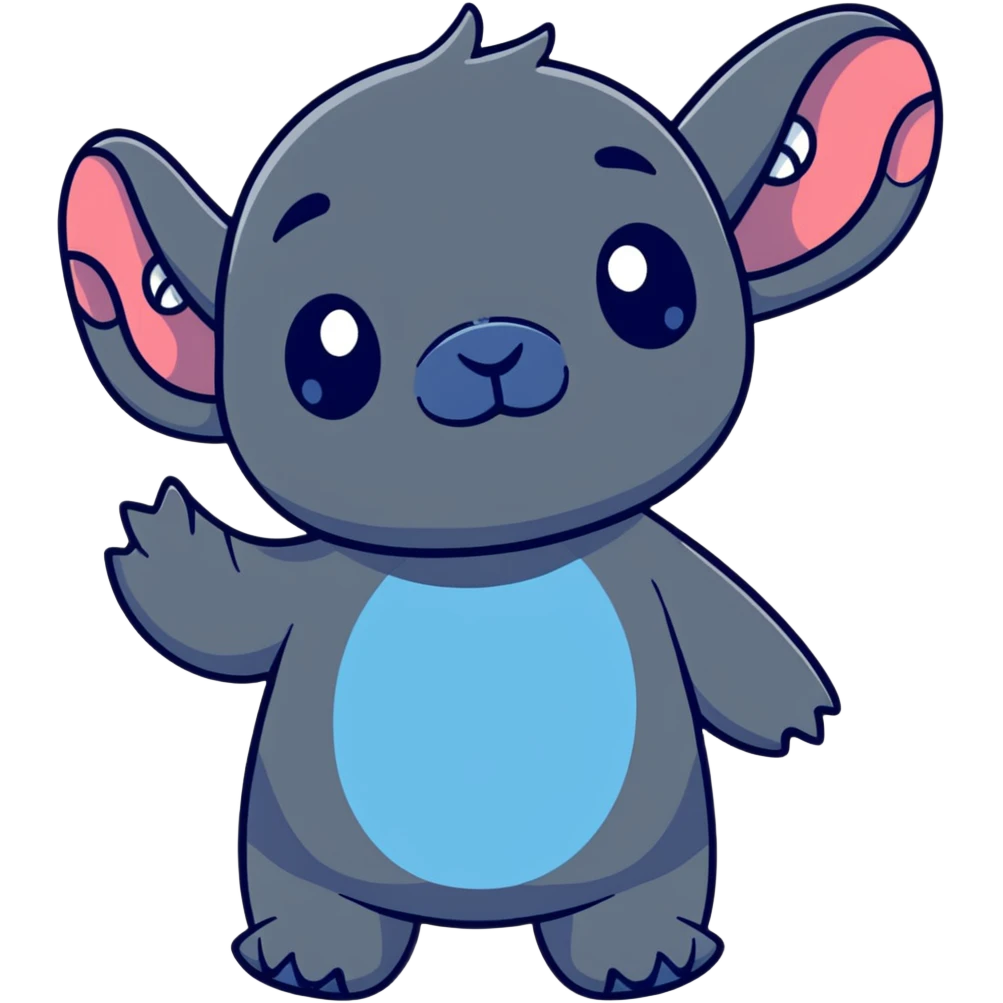 Stitch waving goodbye emoji