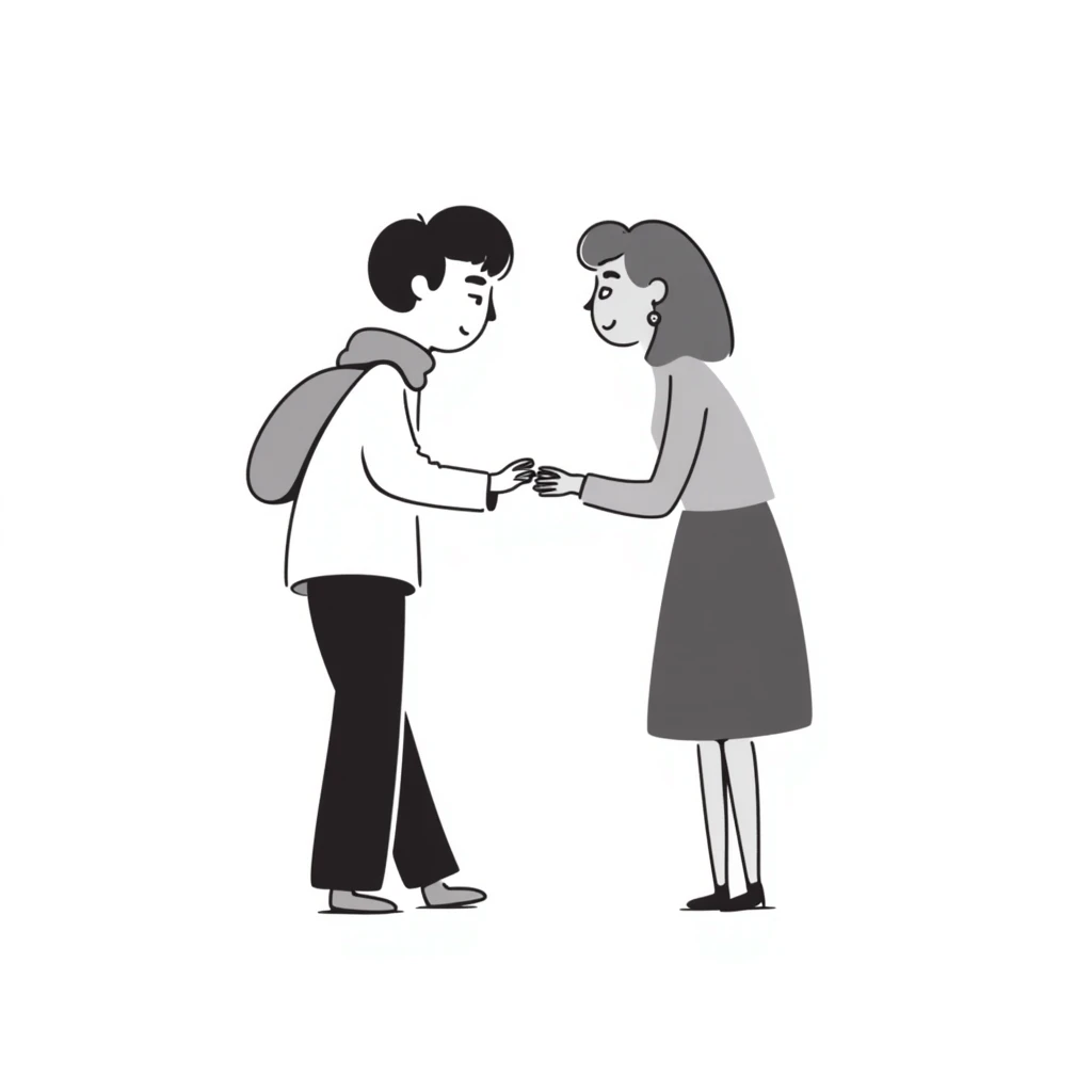 Two human figures blending together, one transparent and fading into the solid one, emotional connection emoji