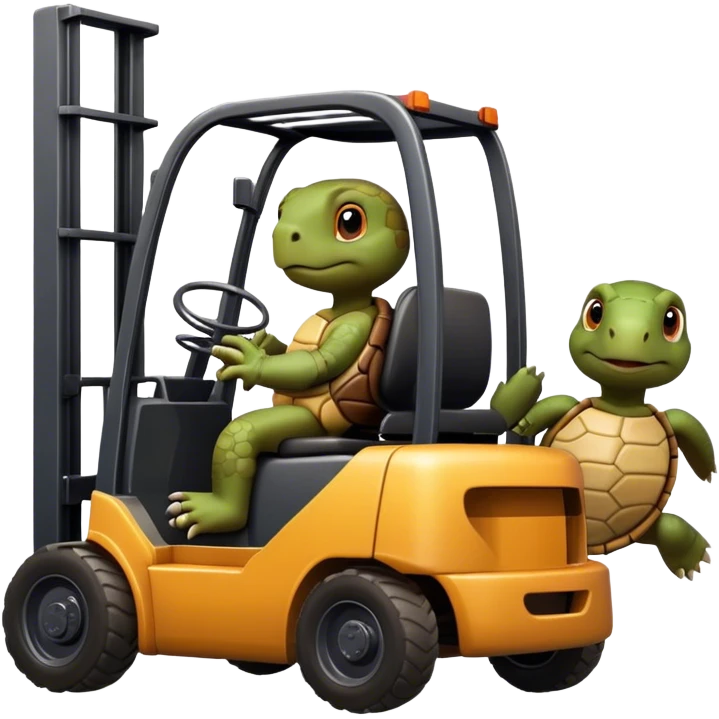 turtle driving a forklift  emoji