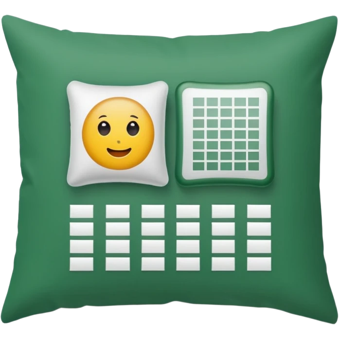 pillow with excel spreadsheet emoji