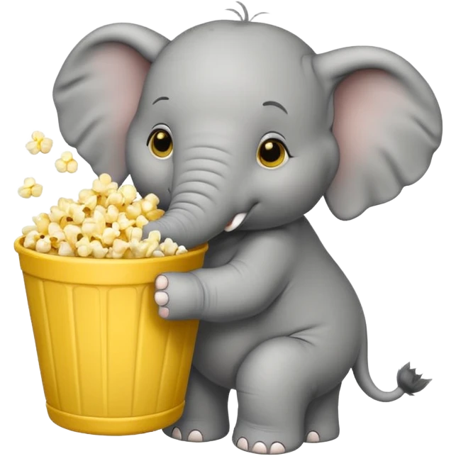 a elephant holding a bucket of popcorn emoji