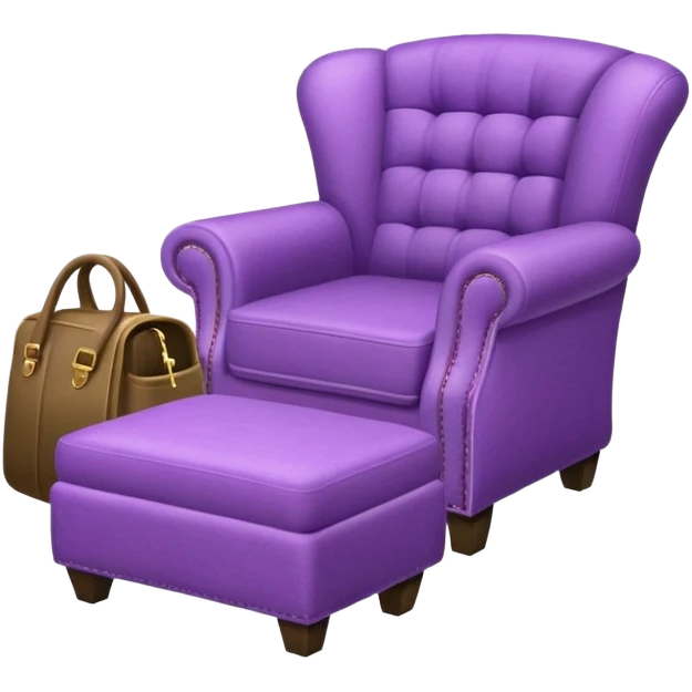 Armchair bag ottoman purple  emoji