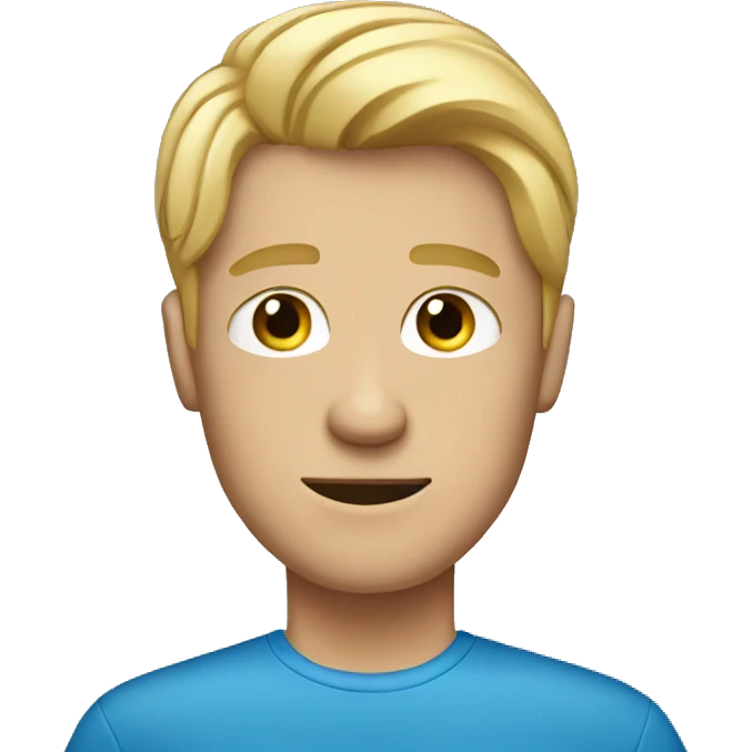 Blonde guy with blue shirt emoji