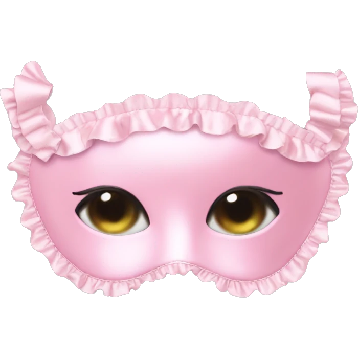 Light pink Frilly satin sleep mask no eyes emoji