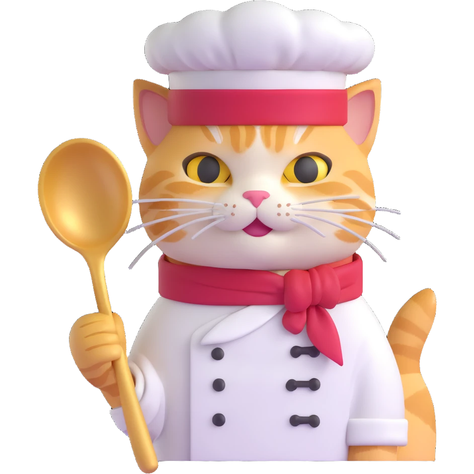 cool cat chef with a big gold earring and a bandana emoji
