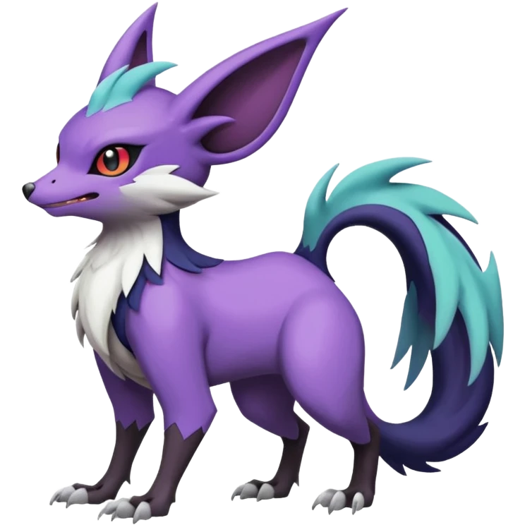 Shiny Cute Noibat-Noivern-Mightyena-Silvally-Fakémon-hybrid-creature (full body)  emoji