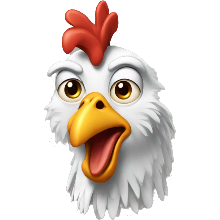 Crazy chicken emoji