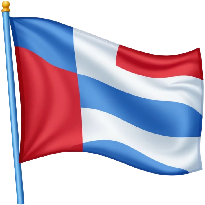 A blue , white and red flag  emoji