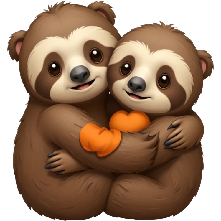 a sloth and a bear hugging emoji