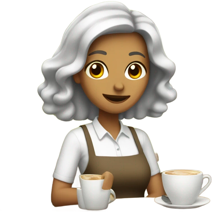 Mujer blanca, pelo café , en un bosque  emoji