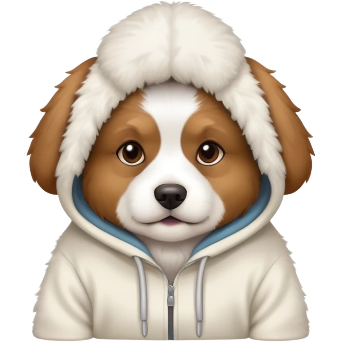 Dog wearing a hoodie emoji