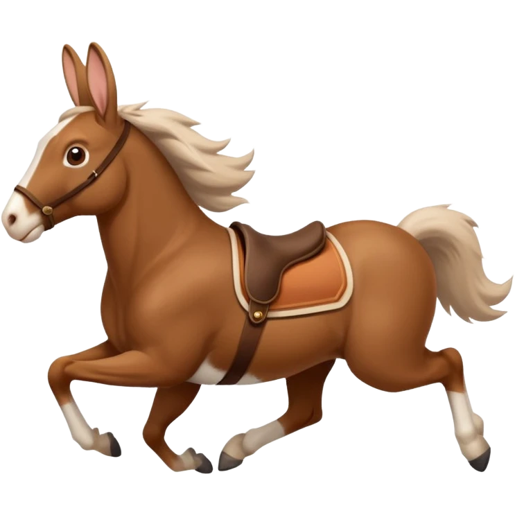 Exciting rabbit galloping horse emoji