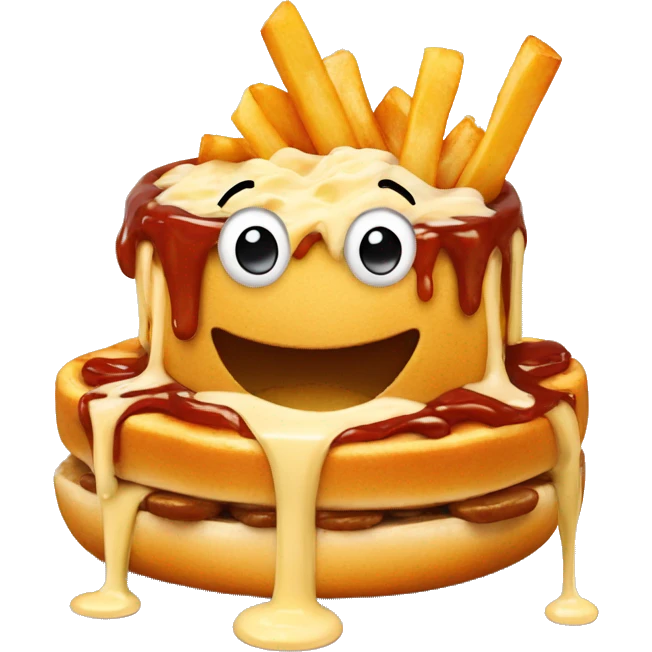 Poutine qui mange une poutine  emoji