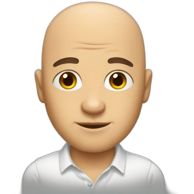 Bald man with shirt emoji