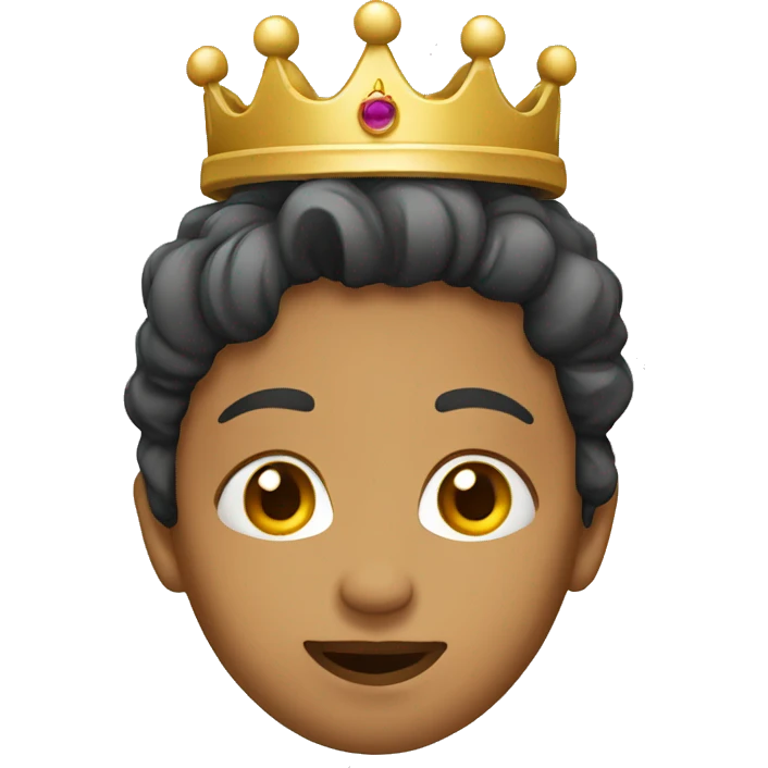 female face emoji with a lopsided crown emoji