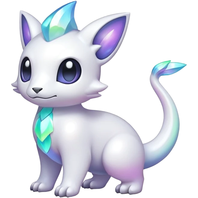  Iridescent white pale fakemon-creature  emoji