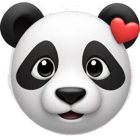panda with hearts emoji