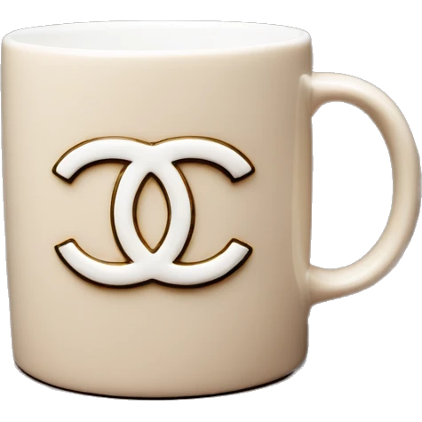 Chanel logo mug beige emoji