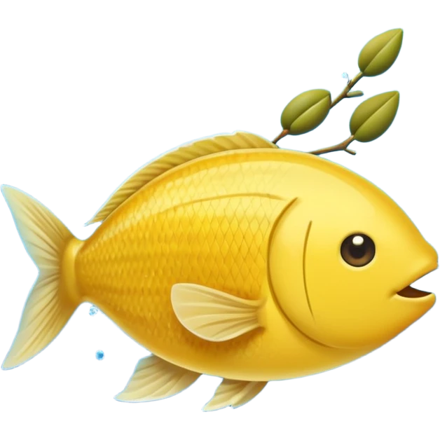 Mediterranean cuisine humanless avatar in clean emoji-style illustration. Olive oil, fish, lemon, blue and sunny colors, light and fresh mood, flat design, high contrast. emoji