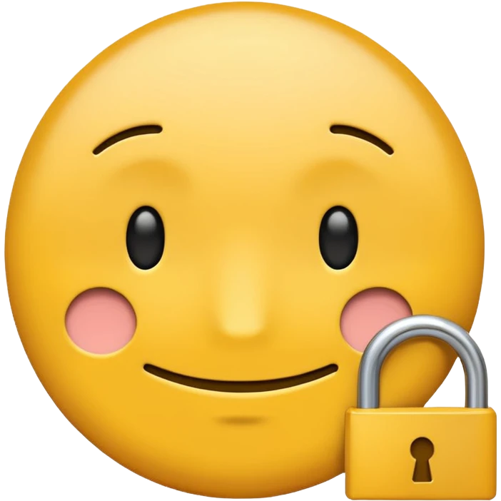 minimalist yellow emoji, flat color, simple line art, locked in meme face emoji