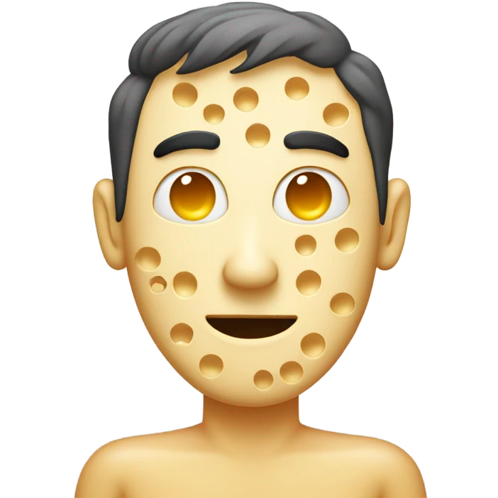 a man with holes in his body like swiss cheese emoji