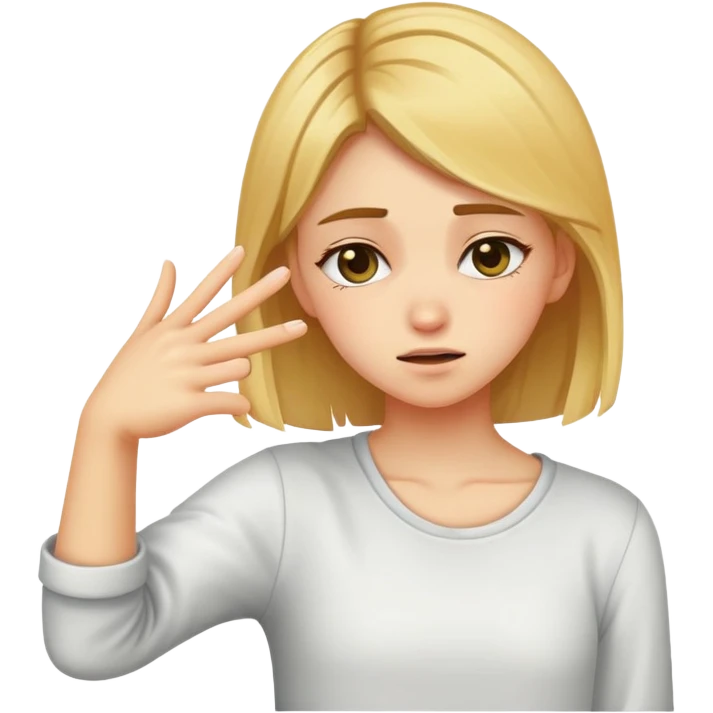 girl dabbing crossed her face  emoji