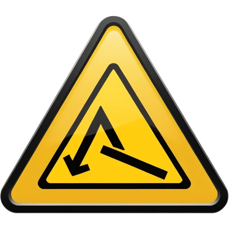 Caution Sign – yellow triangle, Subway Sign. emoji
