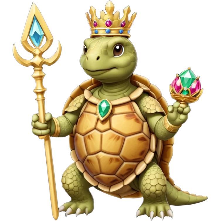 royal staff tortiose with scepter in left hand emoji