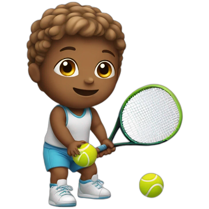 Baby playing tennis emoji