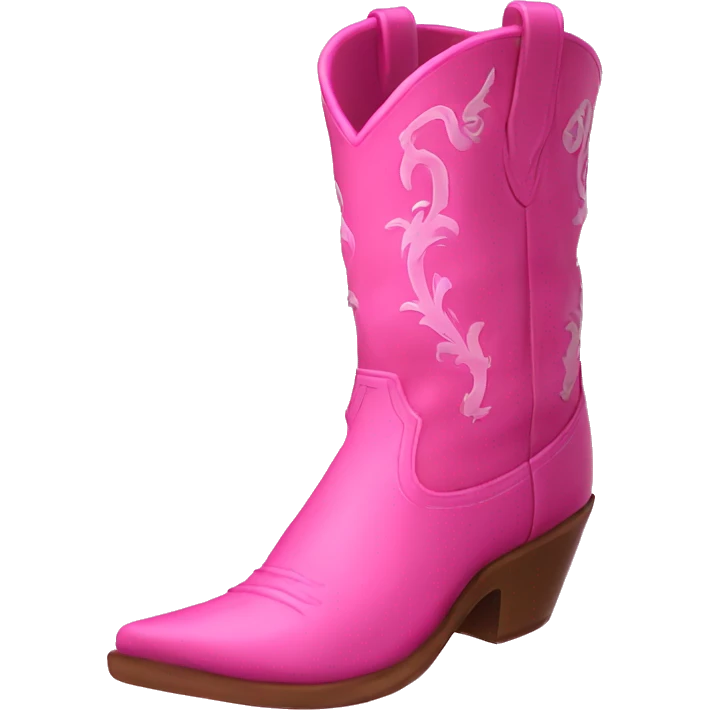 2 pink cowboy boots with details emoji