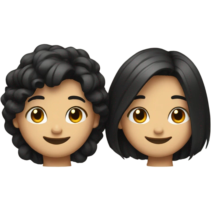 smiling duo with black hairstyle emoji