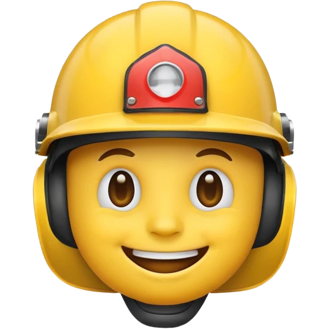 Stupid yellow emoji with helmet  emoji