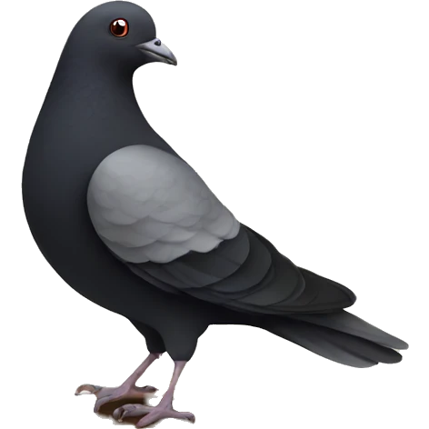a black pigeon holding a cup of tea emoji