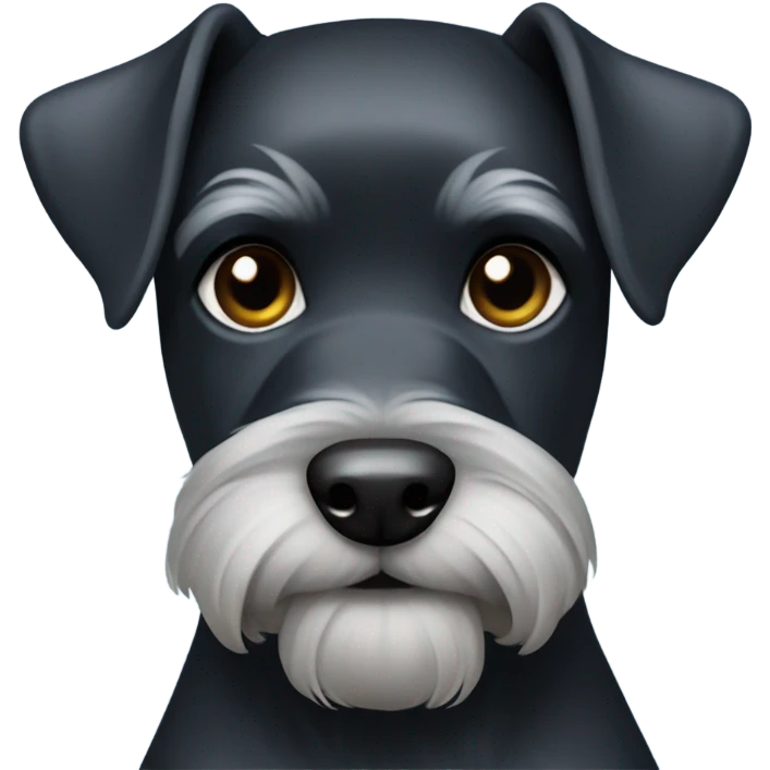 Black Mini schnauzer party color wearing blue collar emoji