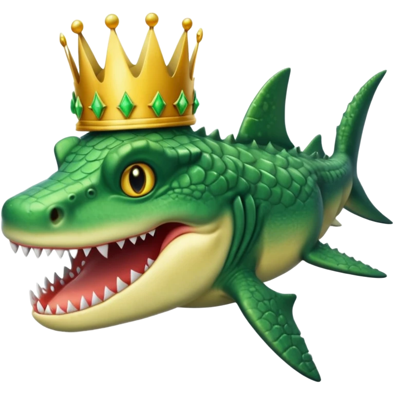 croc/shark combined with crown emoji