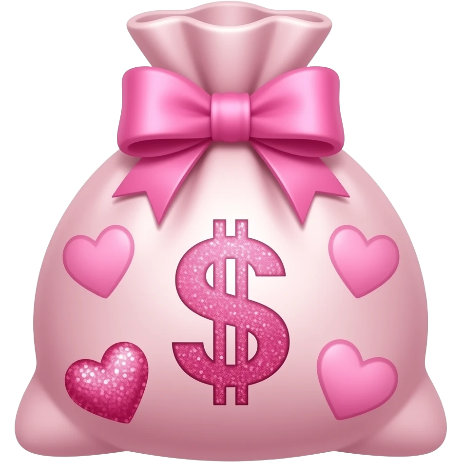 Pink money bag make it more girly pink emoji