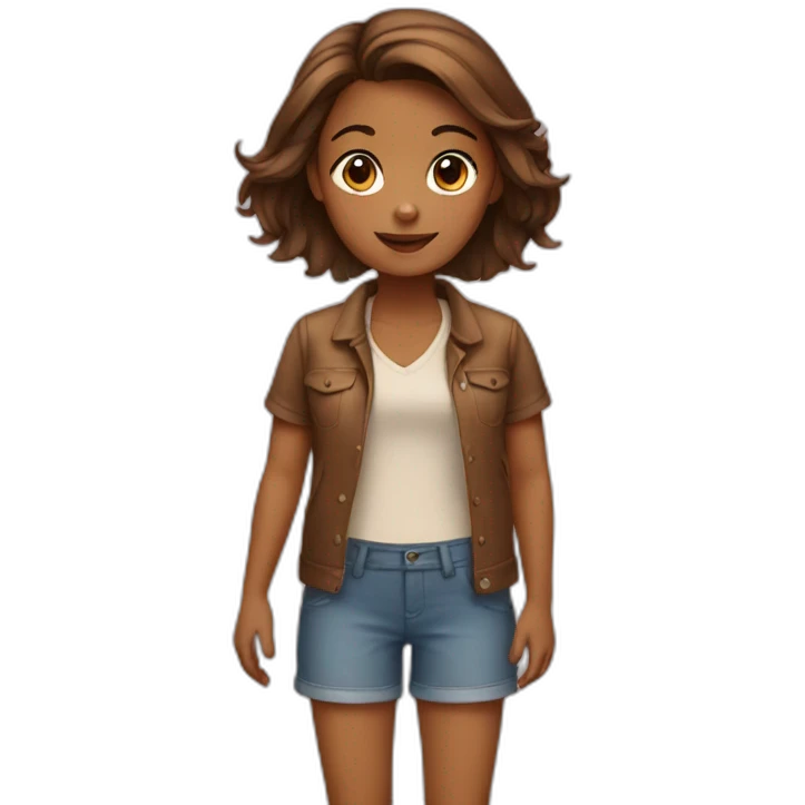 girl with brown little dog emoji
