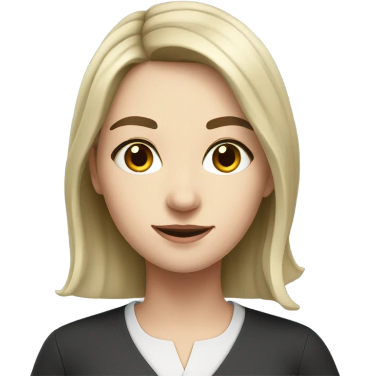 german woman teacher young white skin dark hair emoji