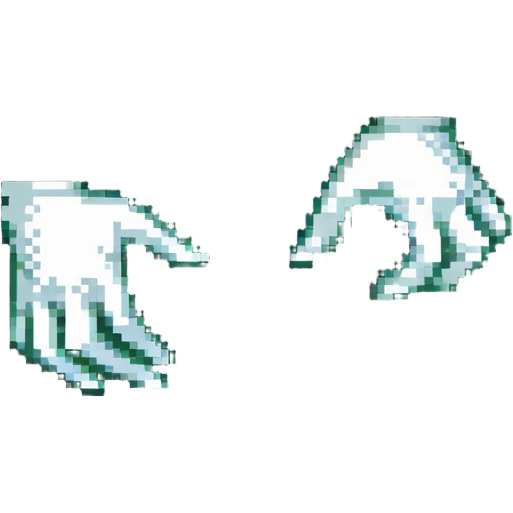 pixel art of hands showing the pasha technique, minimal and recognizable emoji