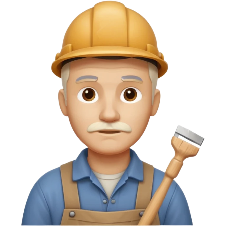 wood carving carpenter portrait, head and shoulders only, carving wooden figure with chisel, wood shavings visible, focused craftsman expression, artisan workshop vibe, 3D cartoon style, mobile game icon style, clean background, no text, no watermark
 emoji