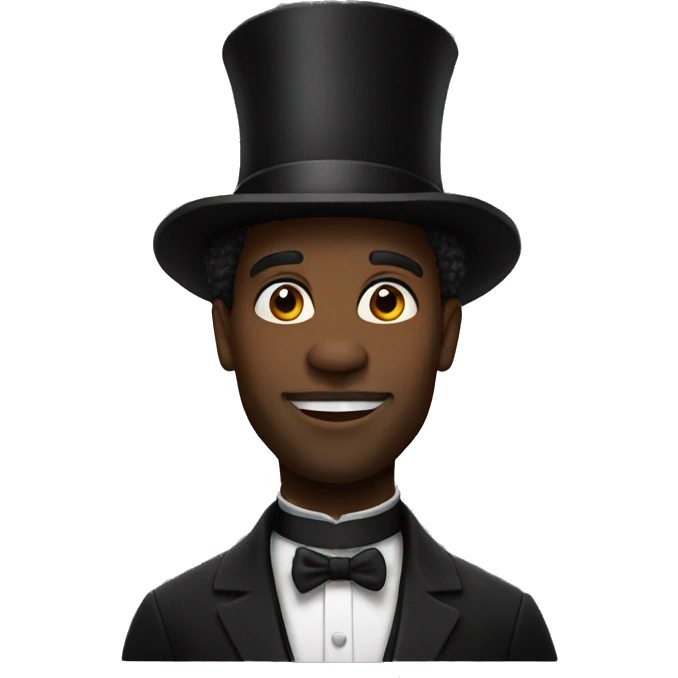 Black man with a tall top hat  emoji