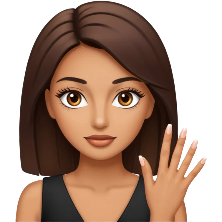 Baddie with lashes and nails emoji