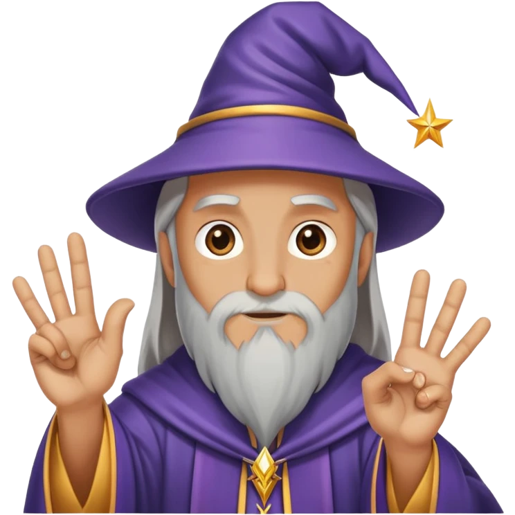 wizard holding up five fingers emoji