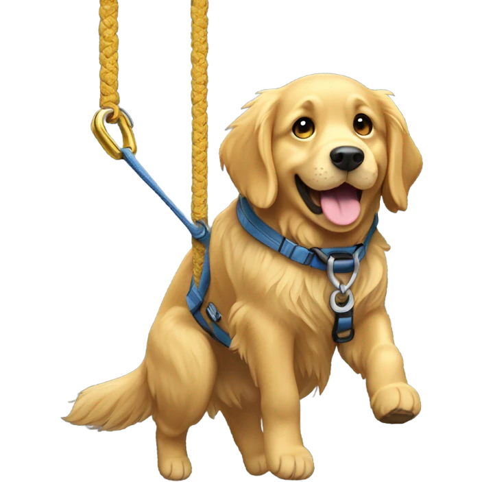 Golden retriever rappelling  emoji