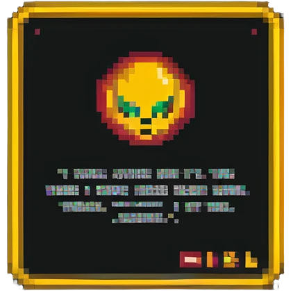 pixel art of a news website with a warning sign representing fake news emoji