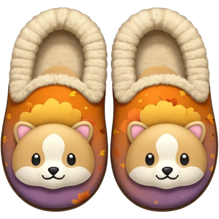 cozy beige autumn slippers emoji