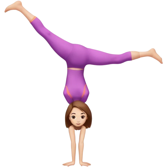 White girl with brownhair, gymnast doing a frontwalkover emoji