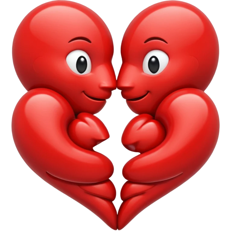 Deux coeur qui se font un calin  emoji