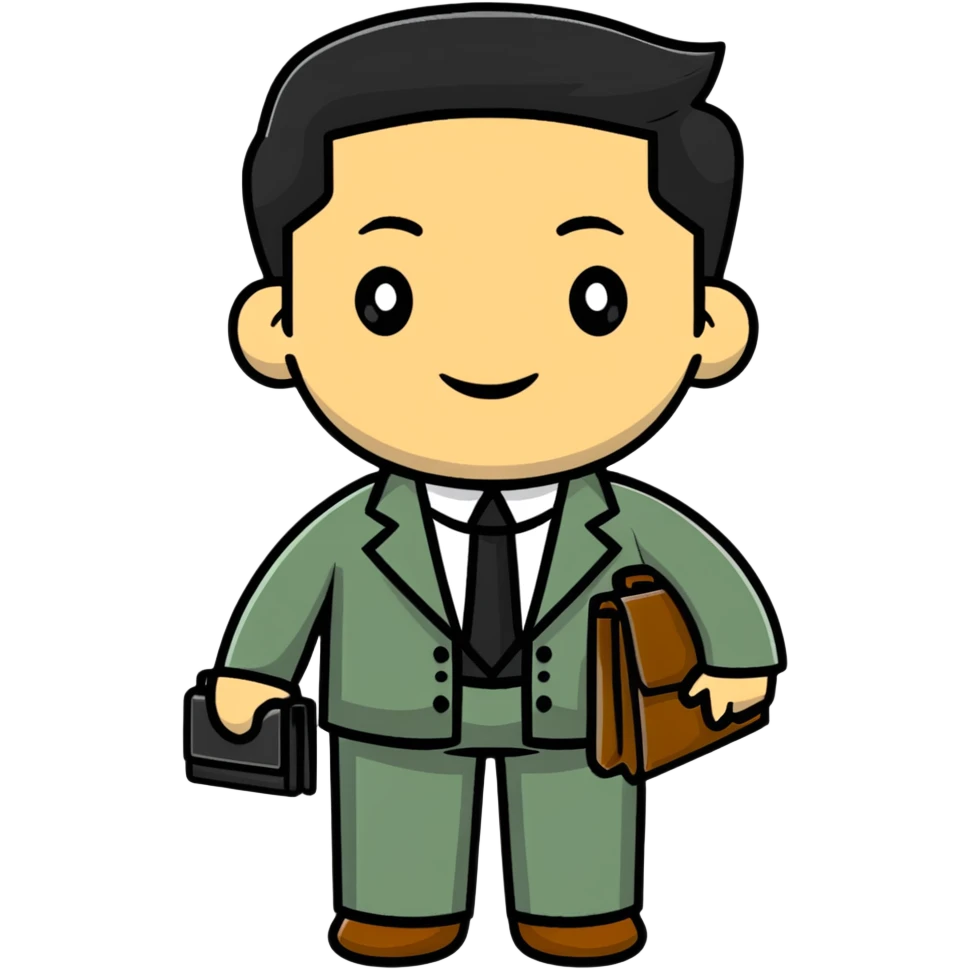 Professional Pakistani diplomat in traditional formal clothing with briefcase emoji